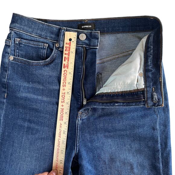 Express Women’s Slim Ankle Super High Rise Jeans Blue Denim Size 8R - Picture 4 of 10